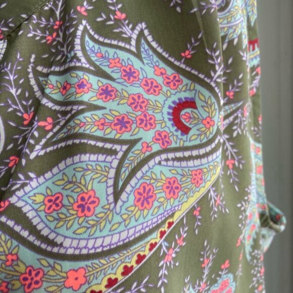 Women's American Eagle Top XL Green Multicolor Sleeveless Blouse - Picture 4 of 4